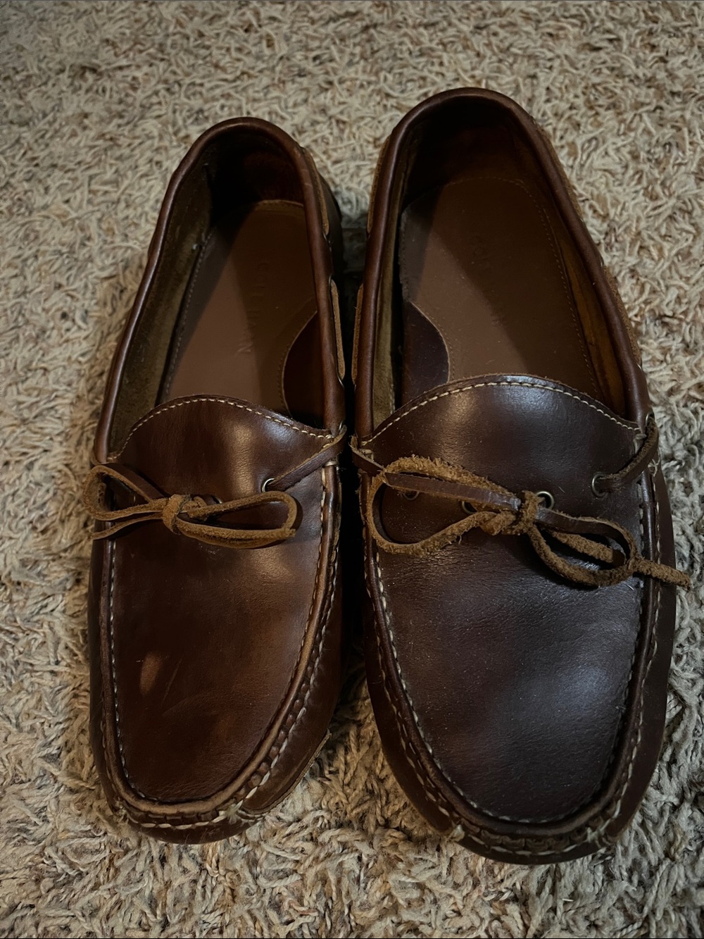 Cole Haan Brown Leather Slip-On Driving Loafers